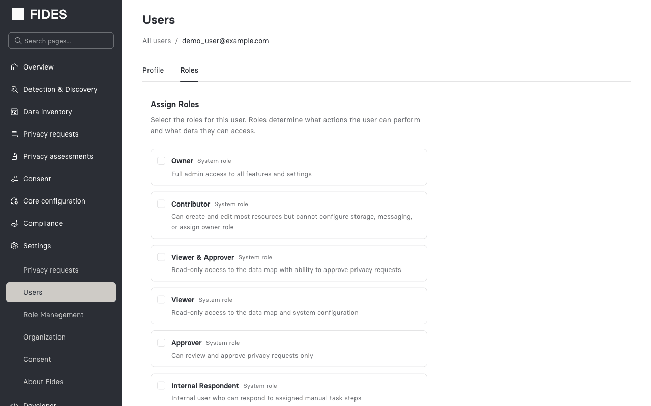 User role assignment