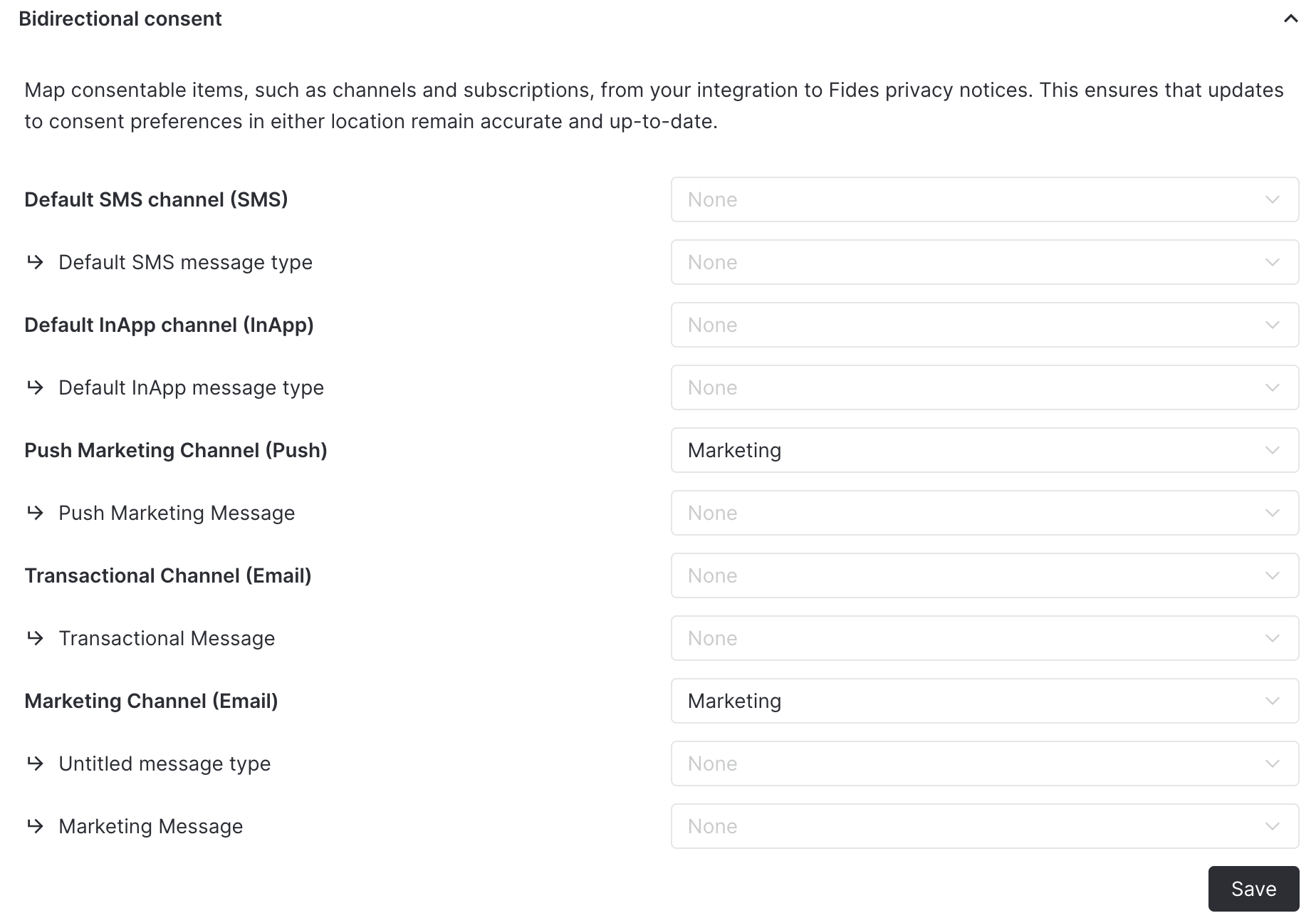 Bidirectional consent mappings