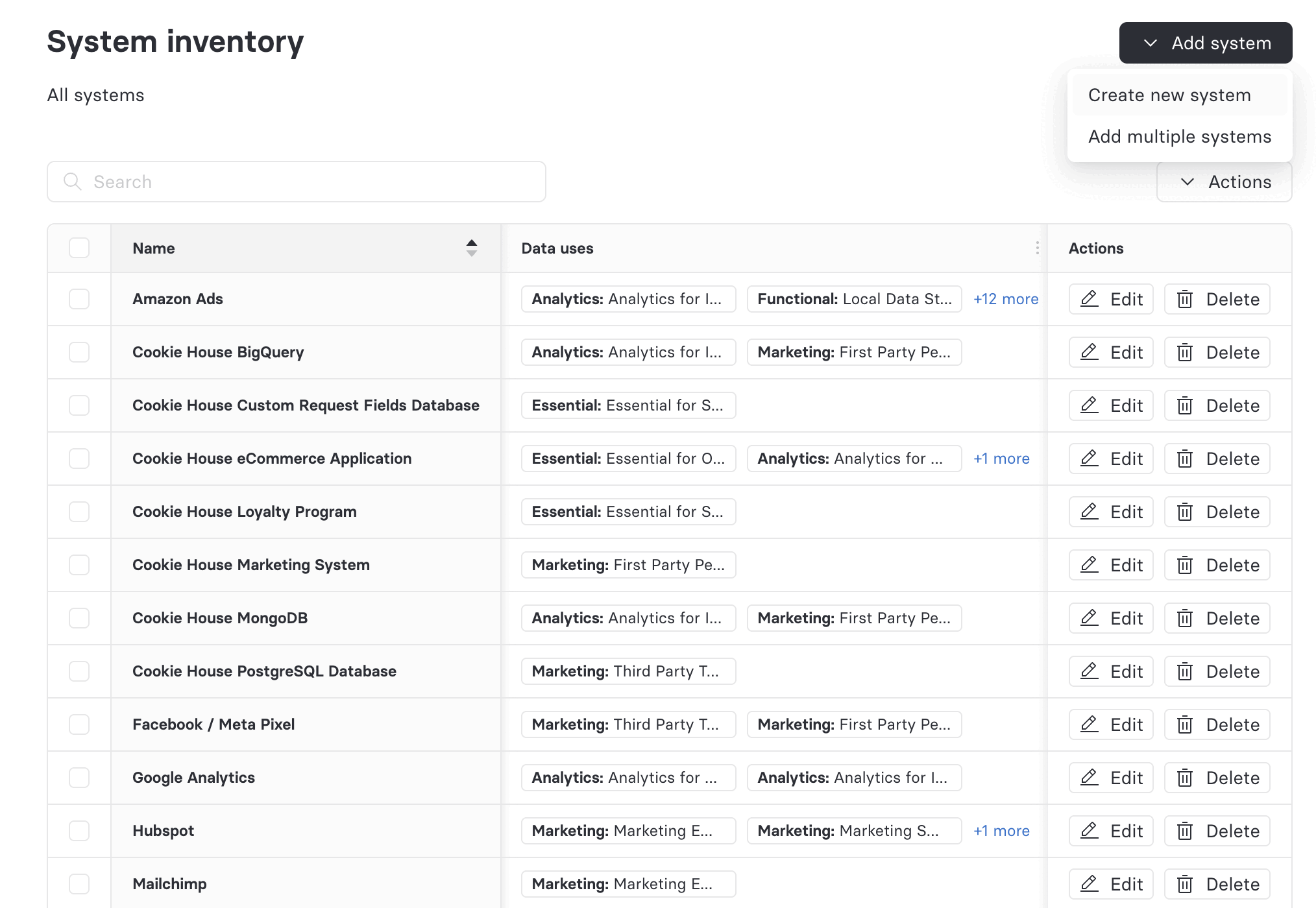 Create a new system from System inventory
